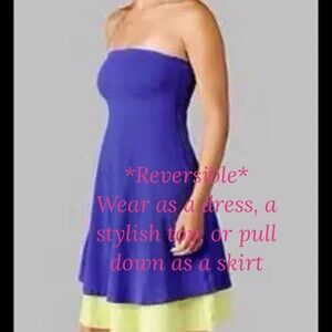 NWOT Lululemon Beat the Heat *Reversible in Blue/Green dress (Size 6)